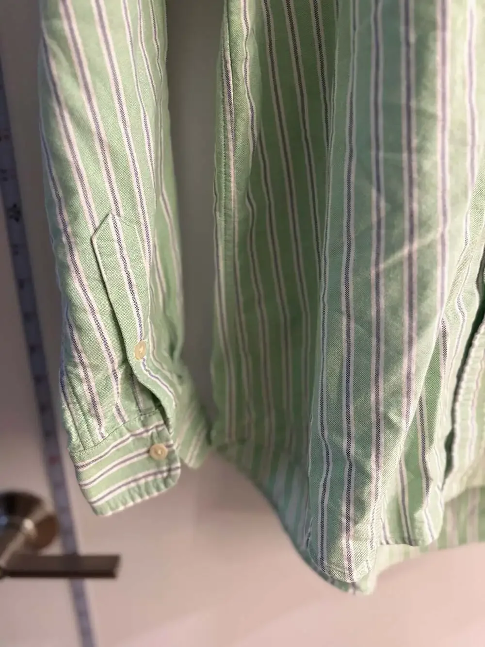 Ralph Lauren Boys Green Striped Oxford Button Down Shirt Size L (16/18)